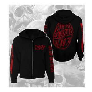Mnestore Merch Store Blaze Dead Serious Logos Zip-Up Hoodie