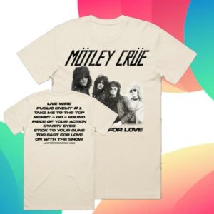 Motley Crue Merch Shop Too Fast For Love Tracklist Tee