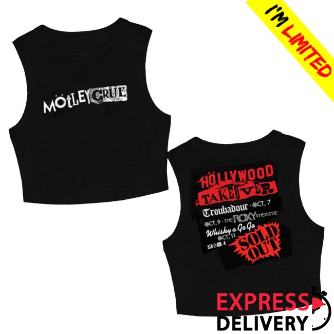 Motley Crue Merch Store Hollywood Takeover Crop Tank 3 Motley Crue Merch Store Hollywood Takeover Crop Tank