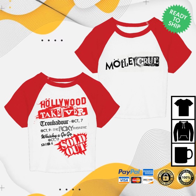 Motley Crue Merch Store Hollywood Takever Crop Raglan 5 Motley Crue Merch Store Hollywood Takever Crop Raglan