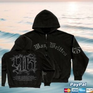 Nasirjones Merch It Was Written Crackle Screenprint Zip Up Hoodie