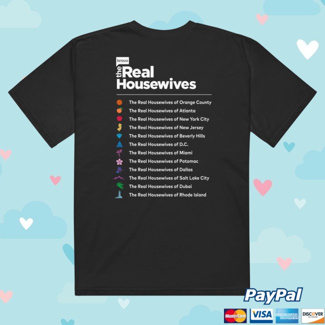 Nbc Store Merch The Real Housewives 20Th Anniversary T-Shirt Show Lineup 4 Nbc Store Merch The Real Housewives 20Th Anniversary T-Shirt Show Lineup