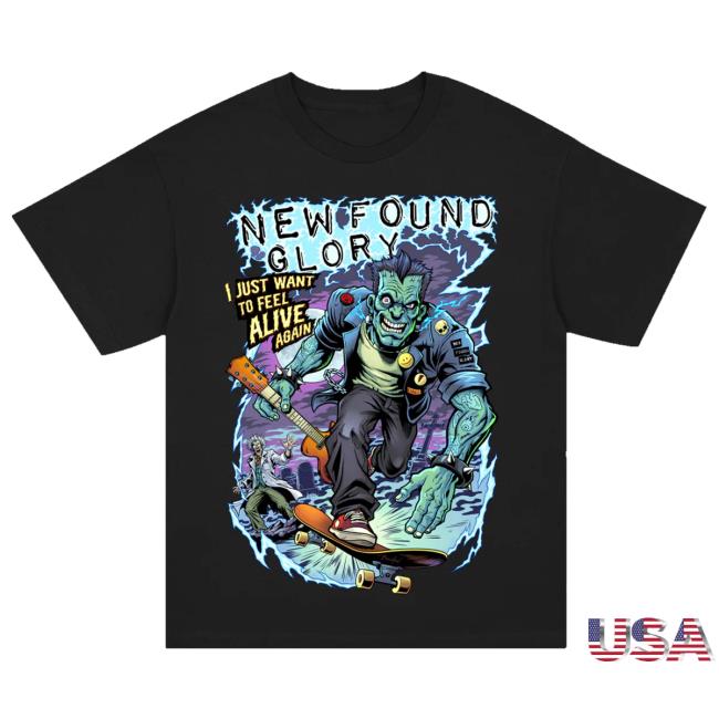 New Found Glory Merch Store Shop Feel Alive T-Shirt (Black) 2 New Found Glory Merch Store Shop Feel Alive T-Shirt (Black)