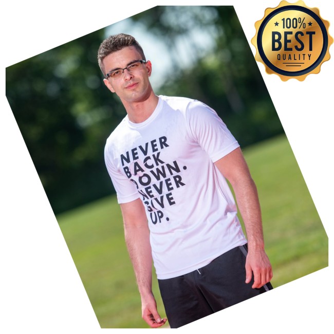 Nick Eh 30 Wearing Never Back Down Never Give Up Shirt