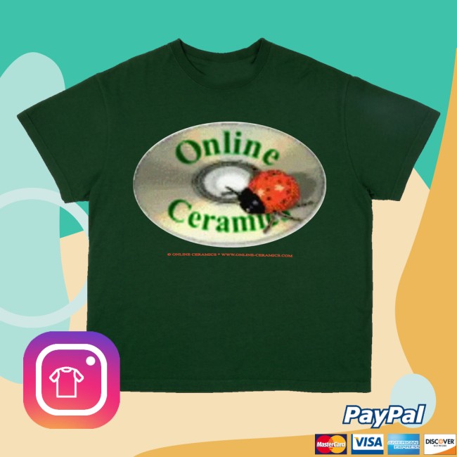 Online Ceramics Merch Shop Bug Music Green Shirt