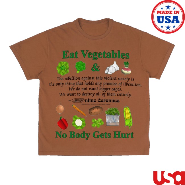 Online Ceramics Merch Shop Eat Vegetables Shirt
