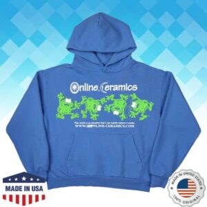 Online Ceramics Merch Store Dancing Frogs Blue Hoodie
