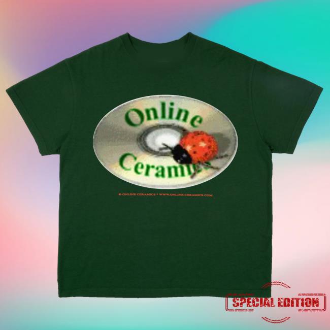 Online Ceramics Store Merch Shop Bug Music Dark Green Tee