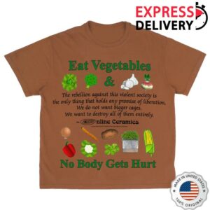 Online Ceramics Store Merch Shop Eat Vegetables Rust Tee