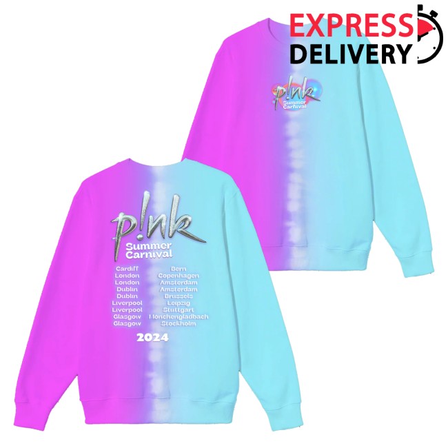 P!Nk Merch Store Split Tie Dye Sweatshirt 5 P!Nk Merch Store Split Tie Dye Sweatshirt