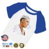 P!Nk Merch Store White & Blue Raglan Baby Tee 1 P!Nk Merch Store White & Blue Raglan Baby Tee