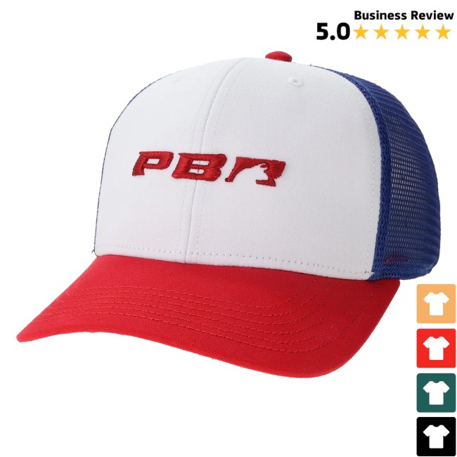 Pbr Shop Merch Pbr 3D Text Logo Foam Trucker Hat Red White &Blue 2 Pbr Shop Merch Pbr 3D Text Logo Foam Trucker Hat Red White & Blue