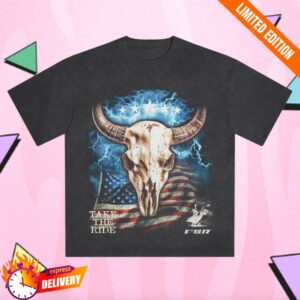 Pbr Shop Merch Pbr Patriotic Electric Skull T-Shirt Black