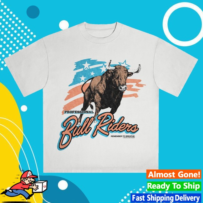 Pbr Shop Merch Pbr Waving Flag & Bull T-Shirt White 2 Pbr Shop Merch Pbr Waving Flag & Bull T-Shirt White