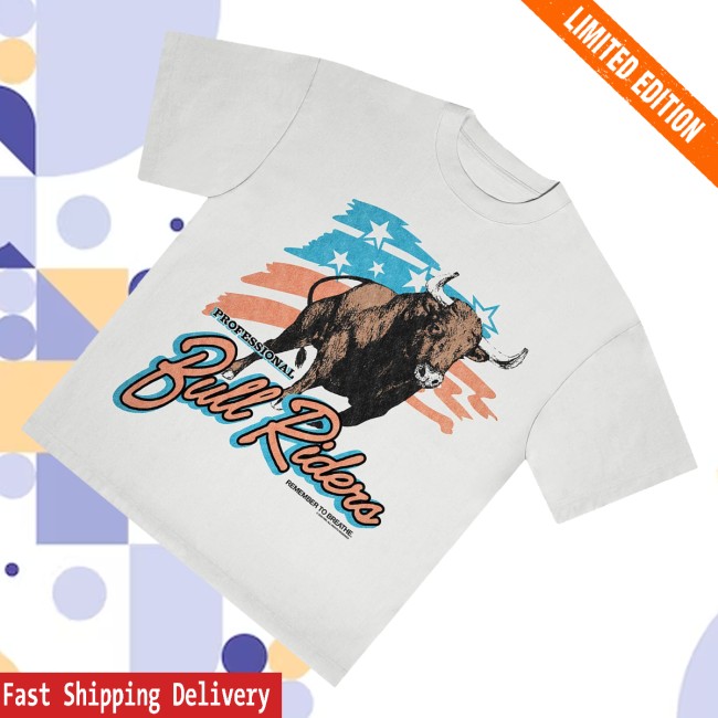Pbr Shop Merch Pbr Waving Flag & Bull T-Shirt White 3 Pbr Shop Merch Pbr Waving Flag & Bull T-Shirt White