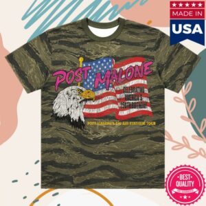Post Malone Merch Store Big Ass Stadium Tour Tiger Camo Tee