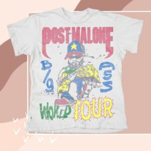 Post Malone Merch Store Big Ass World Tour Illustrated Shirt