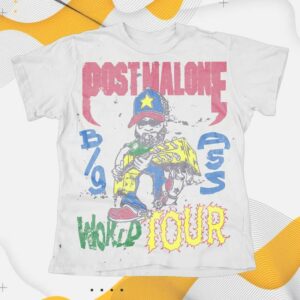 Post Malone Merch Store Big Ass World Tour Illustrated T-Shirt
