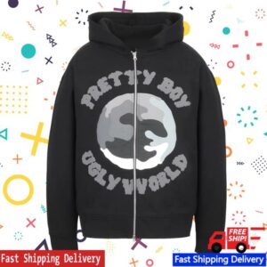 Pretty Boy Ugly World Merch Store Shop World Full Zip Hoodie Black