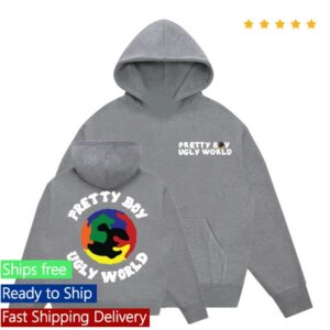 Pretty Boy Ugly World Merch Store Shop World Hoodie Grey