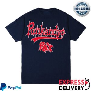 Punkandyo Merch Store Varsity Script Shirt Navy