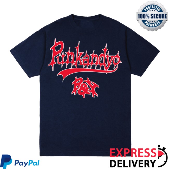 Punkandyo Merch Store Varsity Script Shirt Navy