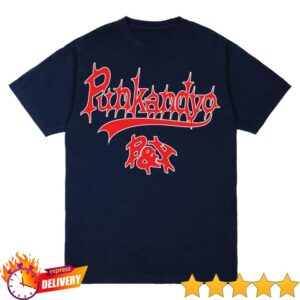Punkandyo Merch Store Varsity Script T-Shirt Navy