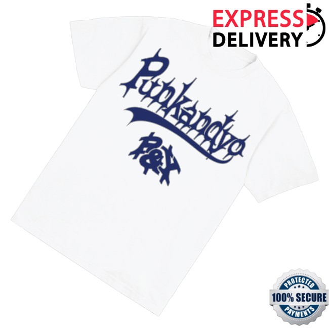 Punkandyo Merch Store Varsity Script T-Shirt White
