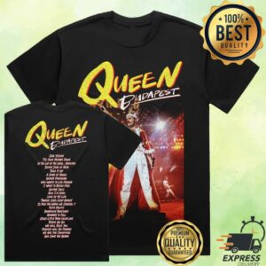 Queen Online Merch Store Queen Budapest 40Th Anniversary Tracklist T-Shirt