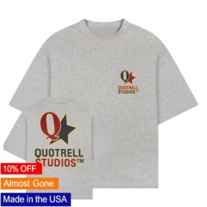 Quotrell Merch Store Carmine Tee Grey Melee Navy