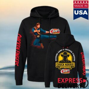 Raising Canes Gear Store Merch Chuck Norris X Raising Cane's Black Hooded Sweatshirt