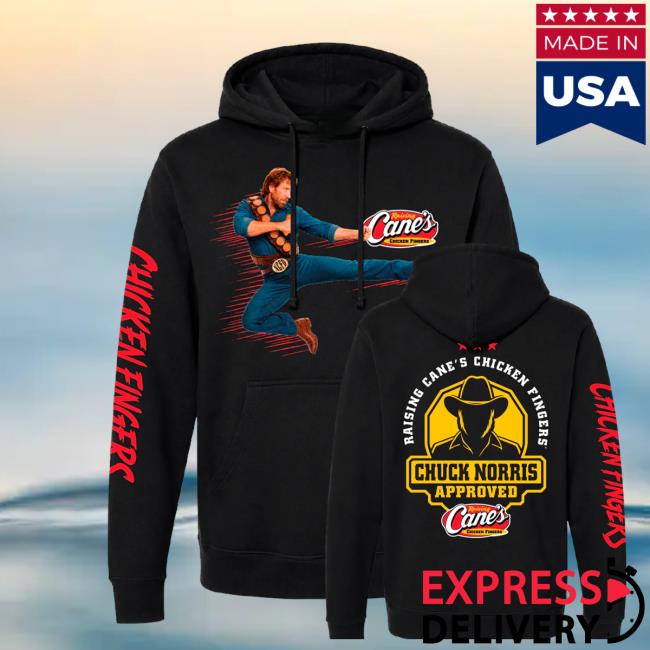 Raising Canes Gear Store Merch Chuck Norris X Raising Cane's Black Hooded Sweatshirt