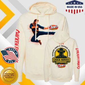 Raising Canes Gear Store Merch Chuck Norris X Raising Cane's Cream Hooded Sweatshirt