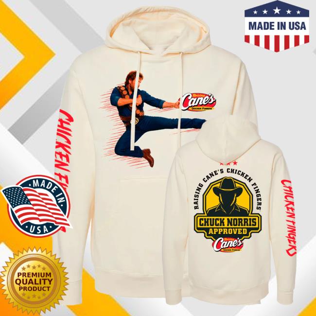 Raising Canes Gear Store Merch Chuck Norris X Raising Cane's Cream Hooded Sweatshirt