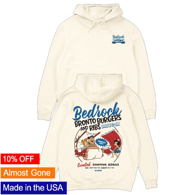 Retrokid Store Merch Flintstones Bronto Burgers Hoodie - Bone 5 Retrokid Store Merch Flintstones Bronto Burgers Hoodie - Bone