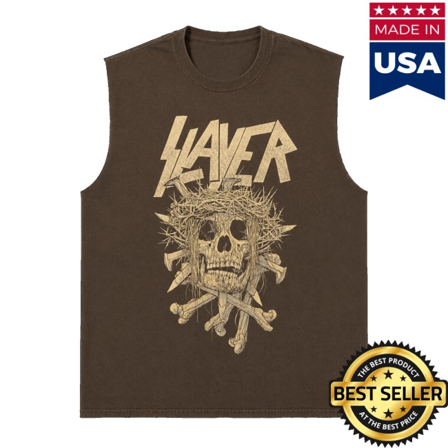 Slayer Merch Store Spike Crossbones Muscle Tank 2 Slayer Merch Store Spike Crossbones Muscle Tank