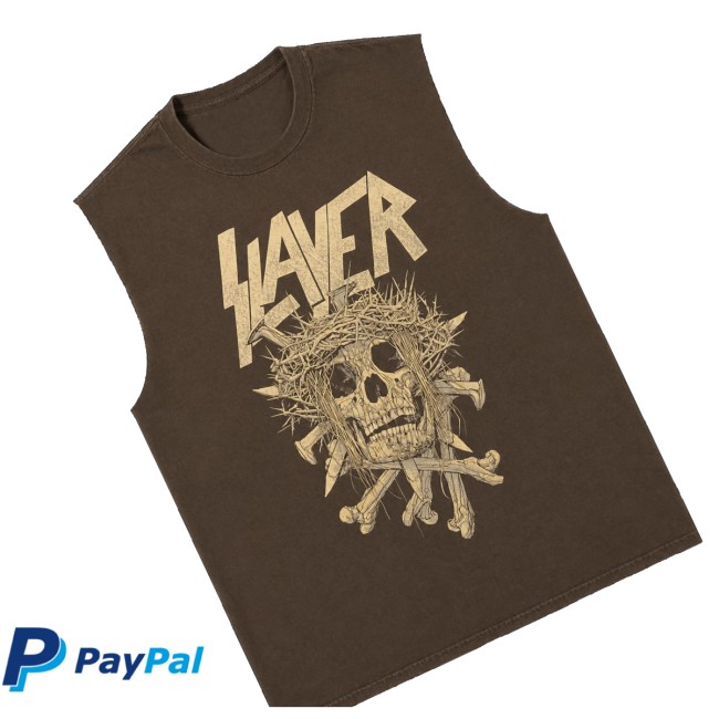 Slayer Merch Store Spike Crossbones Muscle Tank 3 Slayer Merch Store Spike Crossbones Muscle Tank