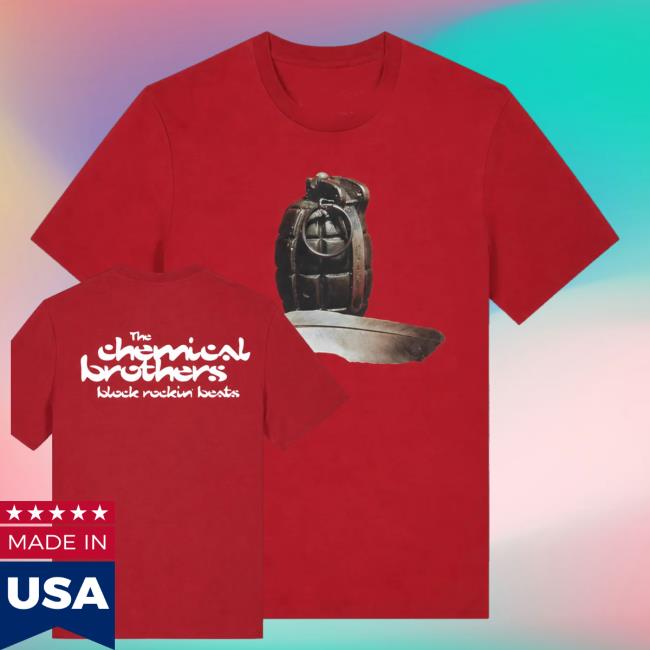 The Chemical Brothers Merch Store Shop Block Rockin Beats Red T-Shirt 5 The Chemical Brothers Merch Store Shop Block Rockin Beats Red T-Shirt