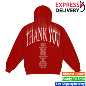 The Fall Off Tour Merch Store J Cole Red Thank You Zipup