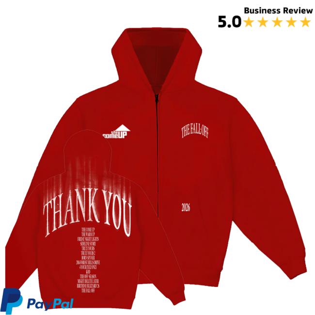 The Fall Off Tour Merch Store Red Thank You Zipup 4 The Fall Off Tour Merch Store Red Thank You Zipup