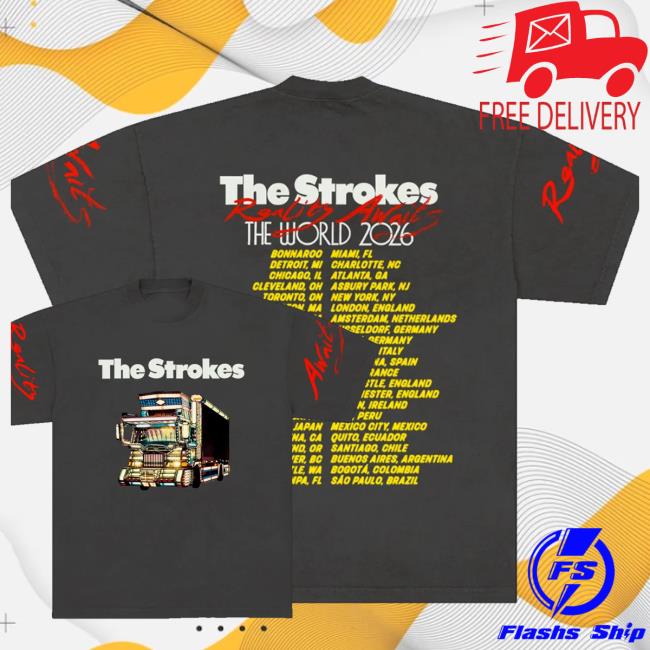 The Strokes Merch Shop Store Reality Awaits The World Tour Tee 4 The Strokes Merch Shop Store Reality Awaits The World Tour Tee