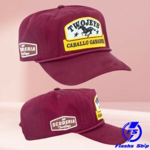 Twojeys Merch Store Caballo Ganador Burgundy Cap Burgundy