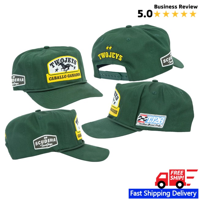 Twojeys Merch Store Caballo Ganador Green Cap Green