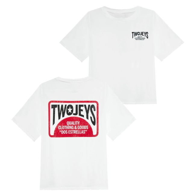 Twojeys Merch Store Dos Estrellas T-Shirt White