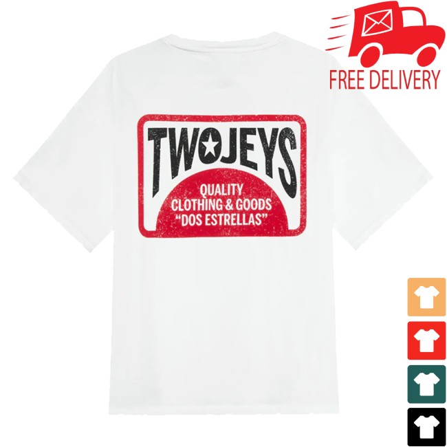 Twojeys Merch Store Dos Estrellas T-Shirt White