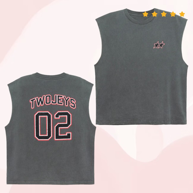 Twojeys Merch Store Twojeys Sleeveless Varsity Tee Ash