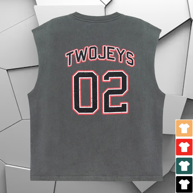 Twojeys Merch Store Twojeys Sleeveless Varsity Tee Ash