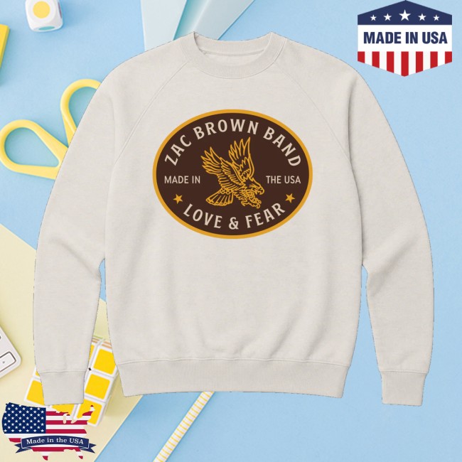 Zac Brown Band Merch Store Eagle Cream Crewneck 4 Zac Brown Band Merch Store Eagle Cream Crewneck