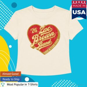 Zac Brown Band Merch Store Heart Women's Cream Tour Tee