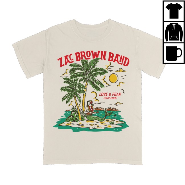 Zac Brown Band Merch Store Mermaid Tour Cream Shirt 7 Zac Brown Band Merch Store Mermaid Tour Cream Shirt